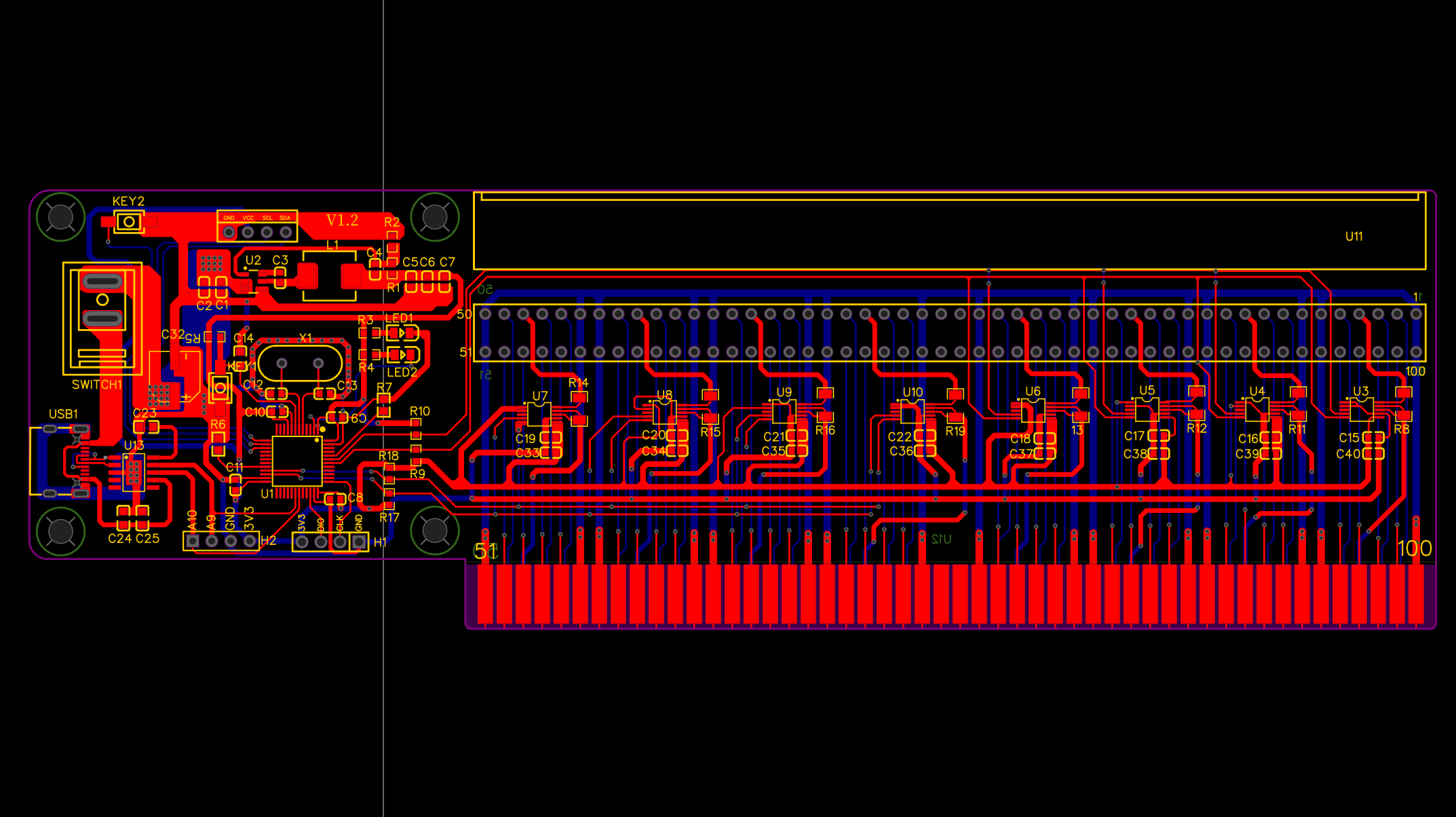 金手指八路微电流检测仪 - PCB Layout
